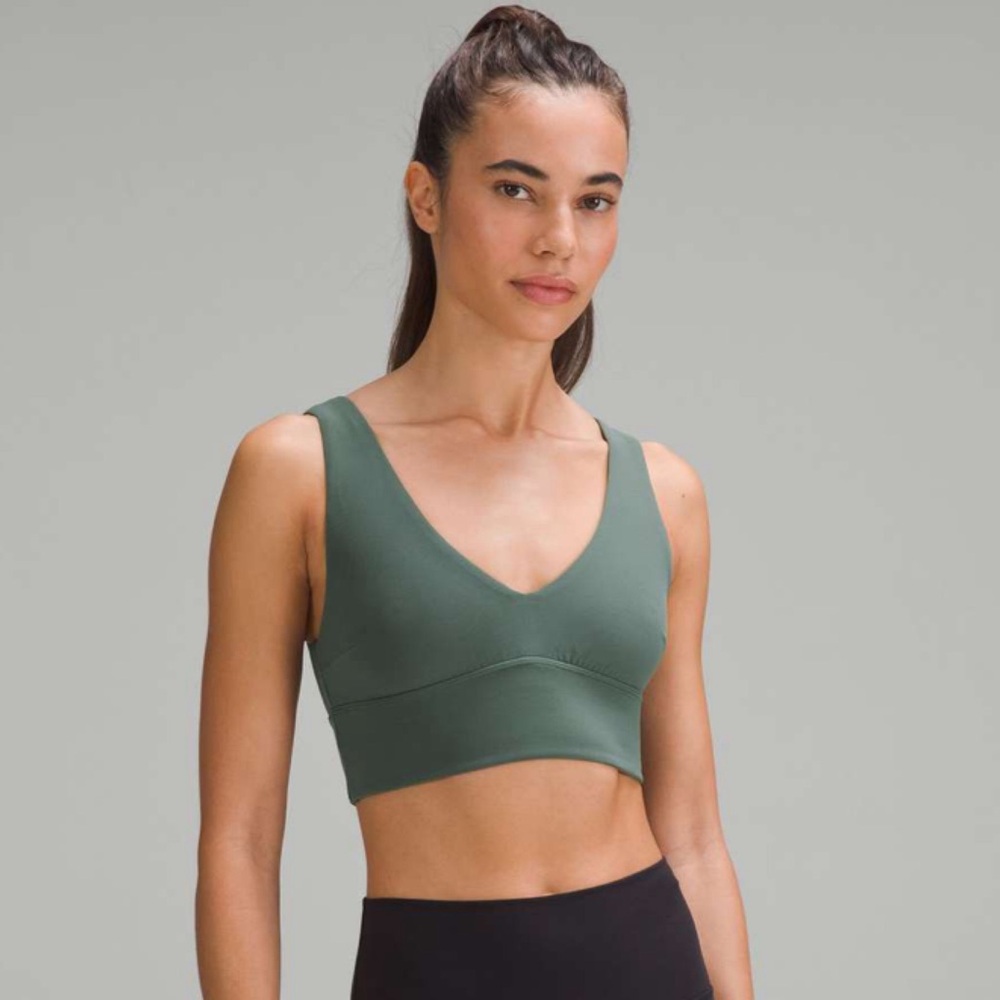 Lululemon Align V Neck Bra C/D Cup Dark Forest Green Size 14 NWT - Picture 1 of 8